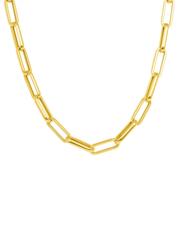 Paperclip "L" Chain Necklace 14K sold by LeMel