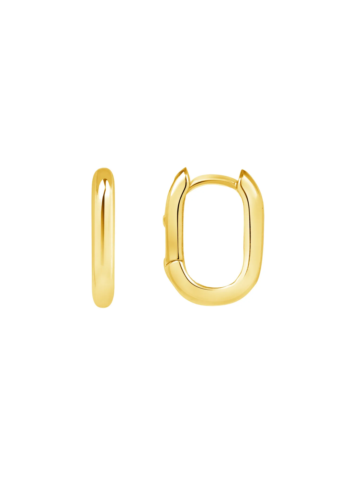 Oval Hoop Huggie Earrings 14K sold by LeMel