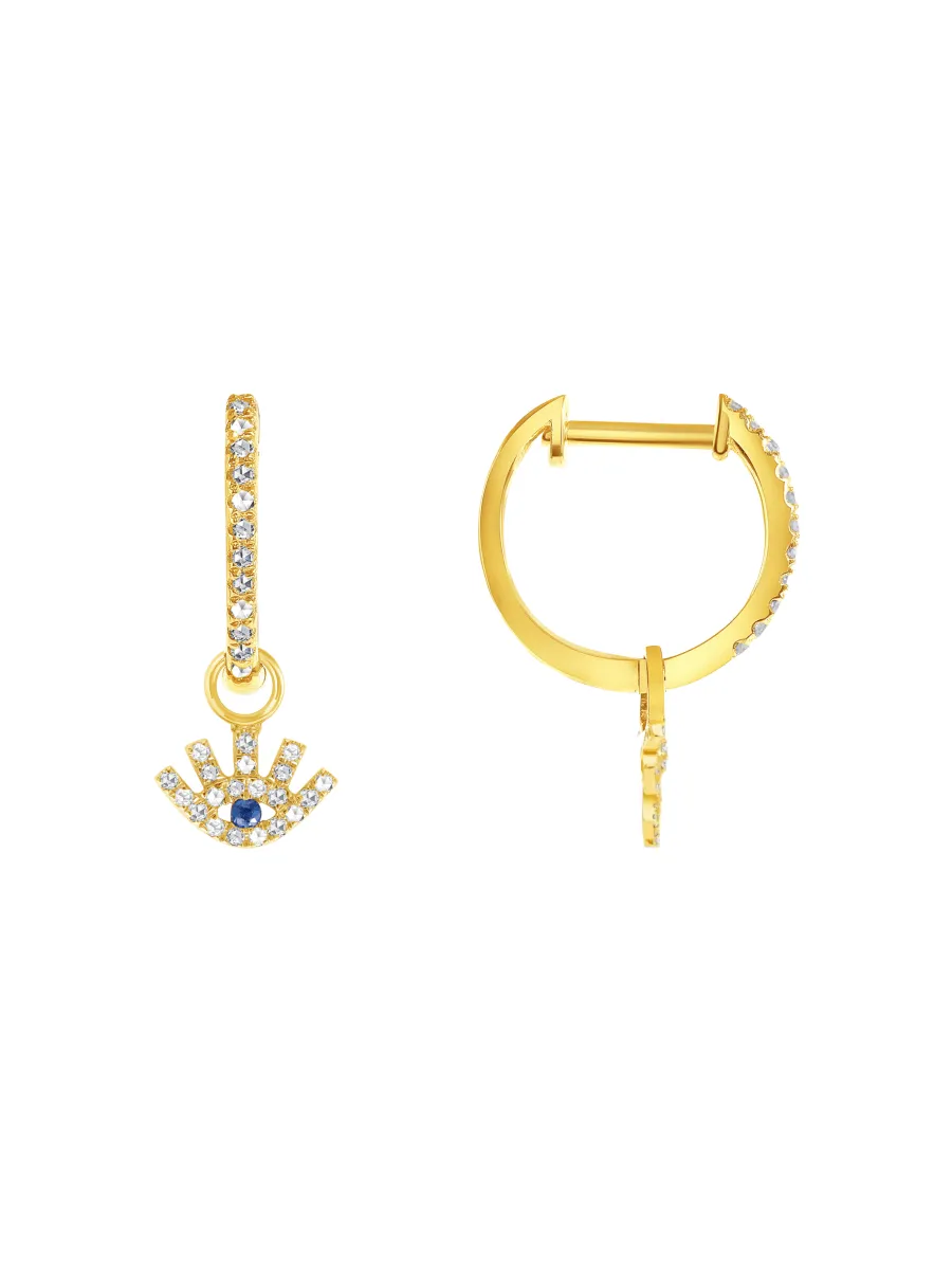 Evil Eye Huggie Charm 14K sold by LeMel