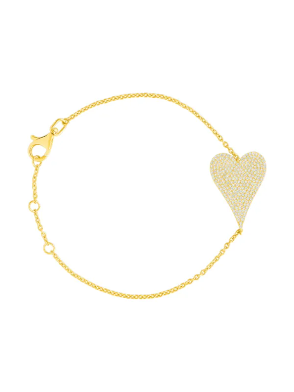 Hannah Diamond Heart Bracelet 14K sold by LeMel