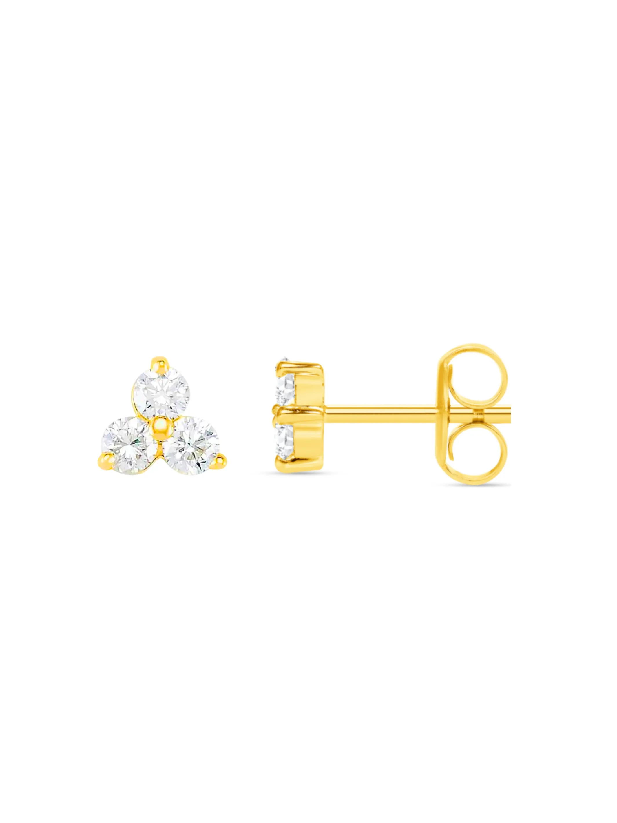 Trio Diamond Stud Earrings 14K sold by LeMel