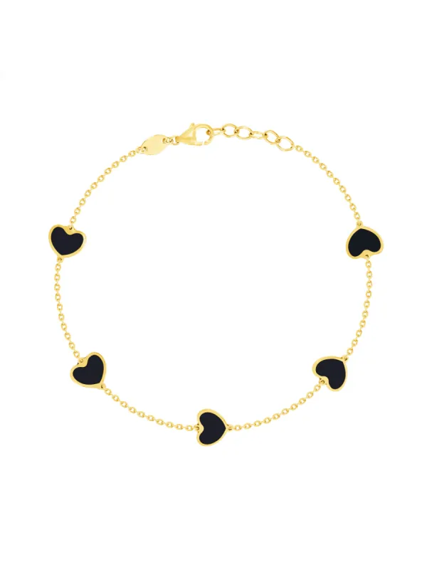 Endless Heart Black Bracelet 14K sold by LeMel