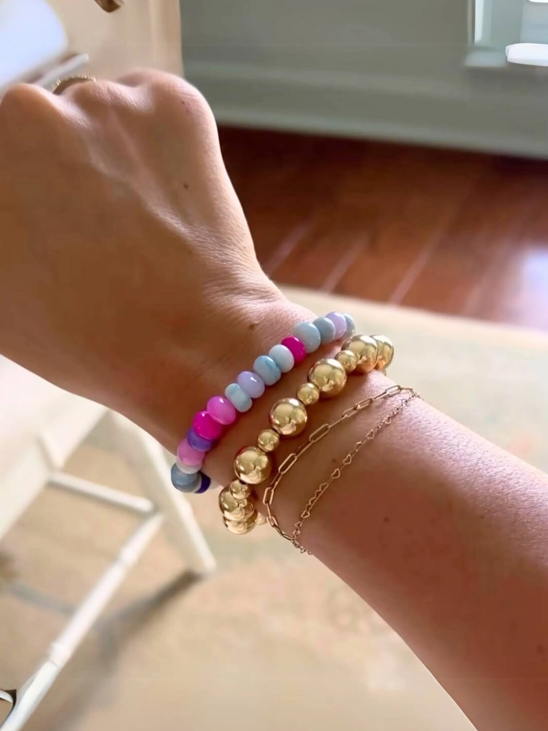 Candy Stretch Bracelet - Rainbow Agate sold by LeMel product image thumbnail 3