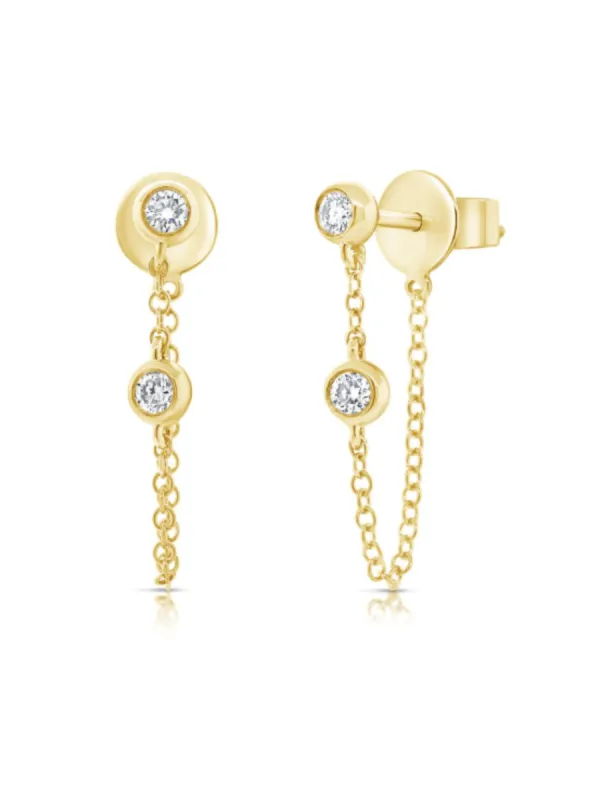 Alexa Diamond Chain Earring 14K sold by LeMel