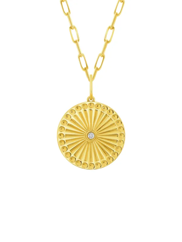 Sunny Diamond Pendant Necklace 14K sold by LeMel