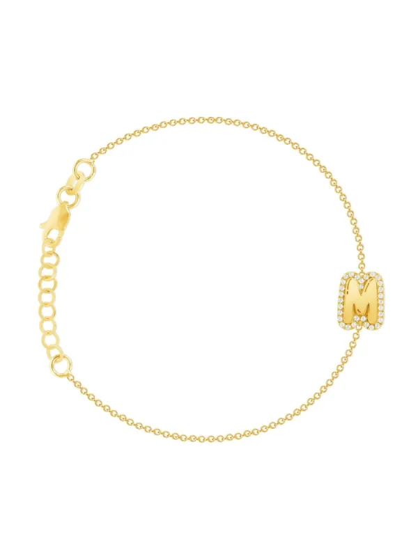 Bubble Letter Bracelet 14K sold by LeMel
