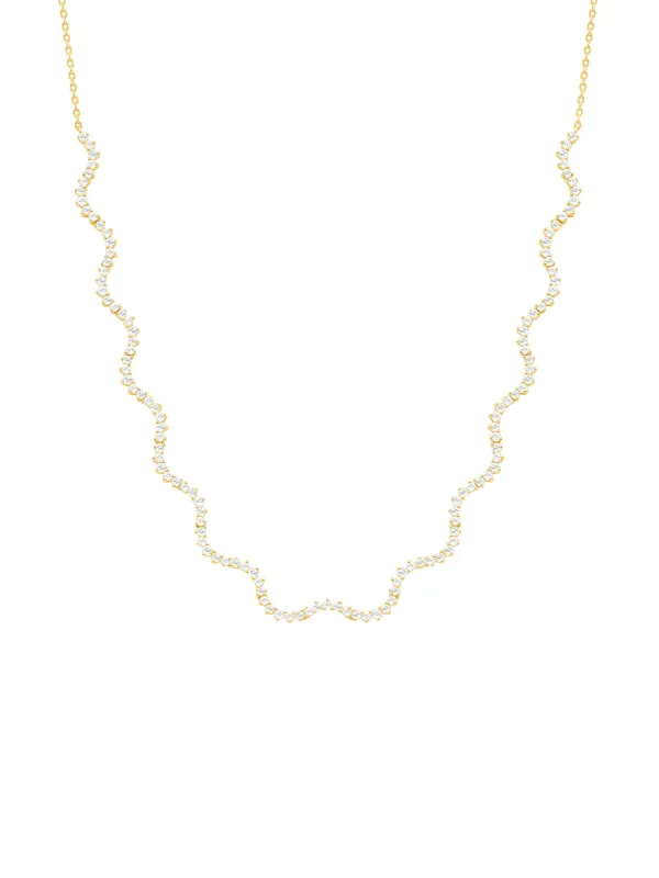 Diamond Wave Tennis Necklace 14K sold by LeMel
