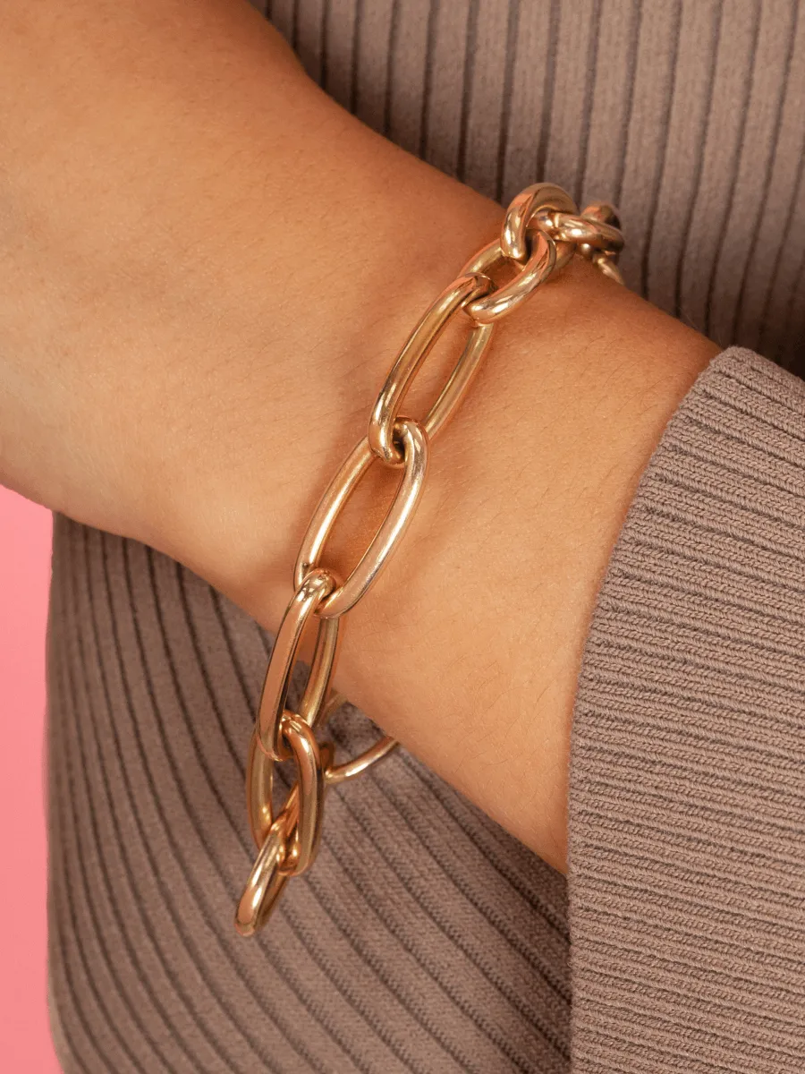 Chunky Oval Chain Bracelet 14K sold by LeMel product image thumbnail 4