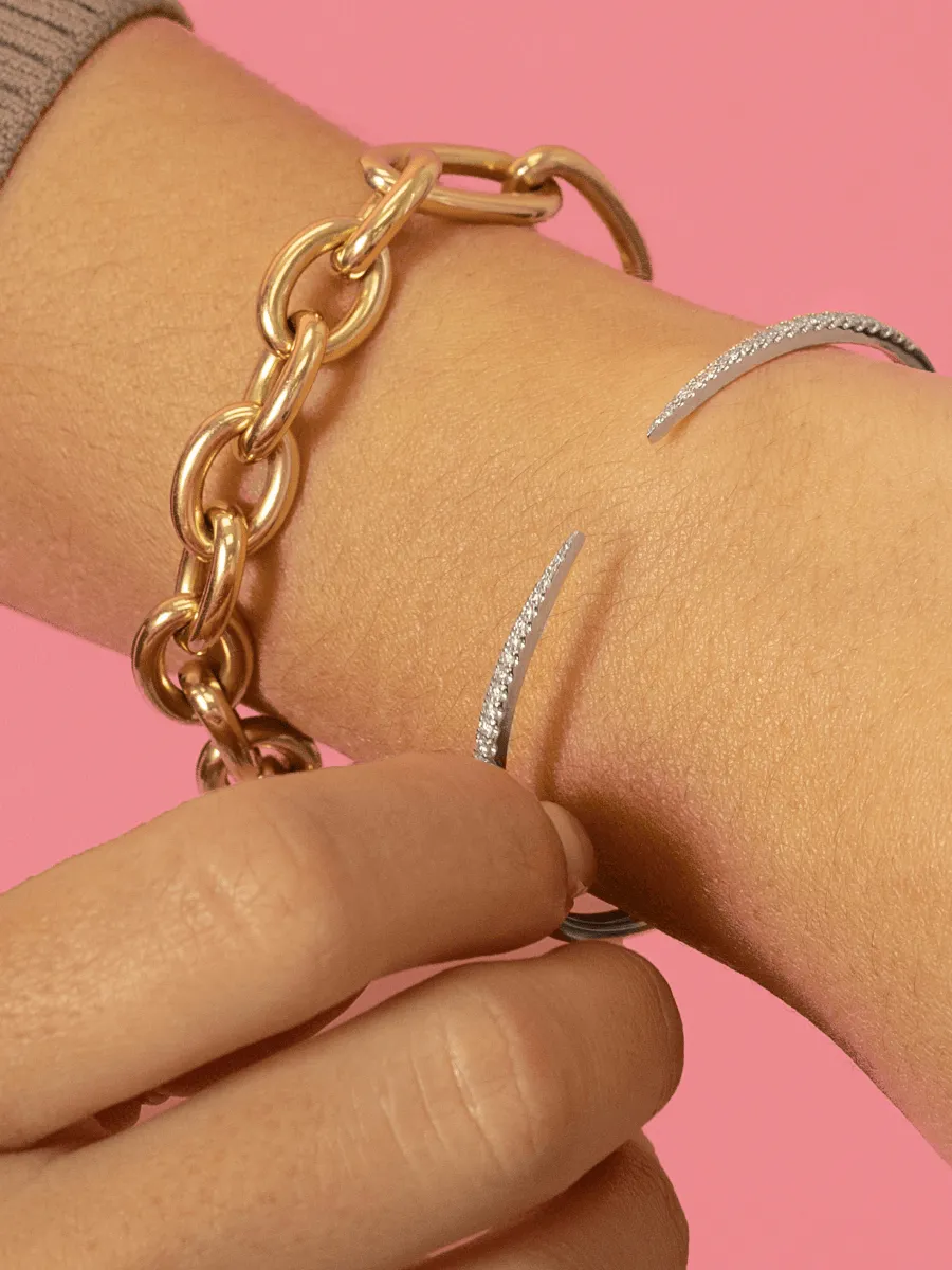 Chunky Oval Chain Bracelet 14K sold by LeMel product image thumbnail 3