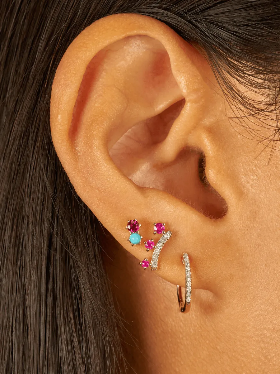 Crown Ruby Stud Earring 14K sold by LeMel product image thumbnail 3