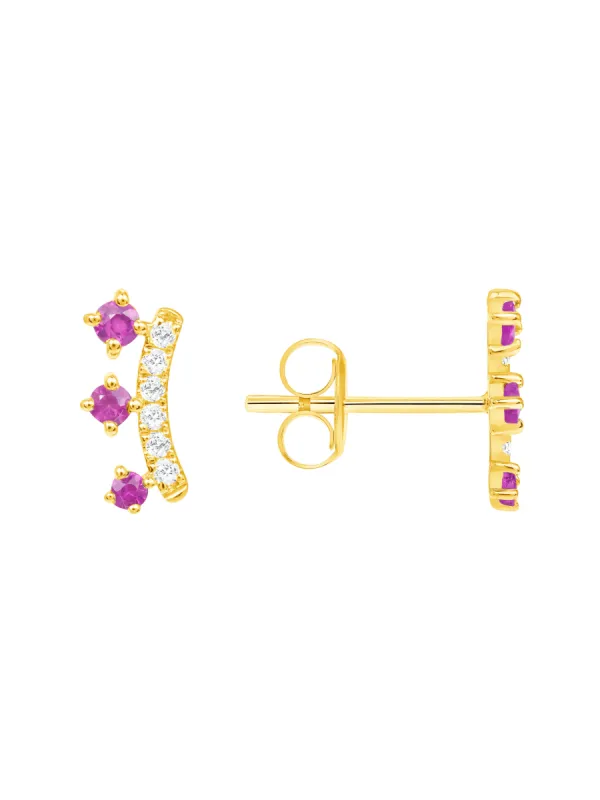 Crown Ruby Stud Earring 14K sold by LeMel