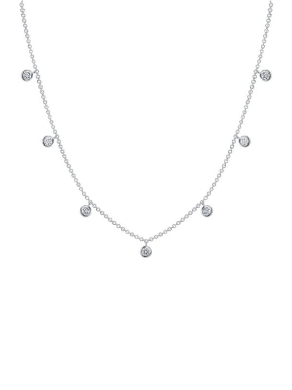 Stephanie Diamond Bezel Dangle Necklace 14K sold by LeMel
