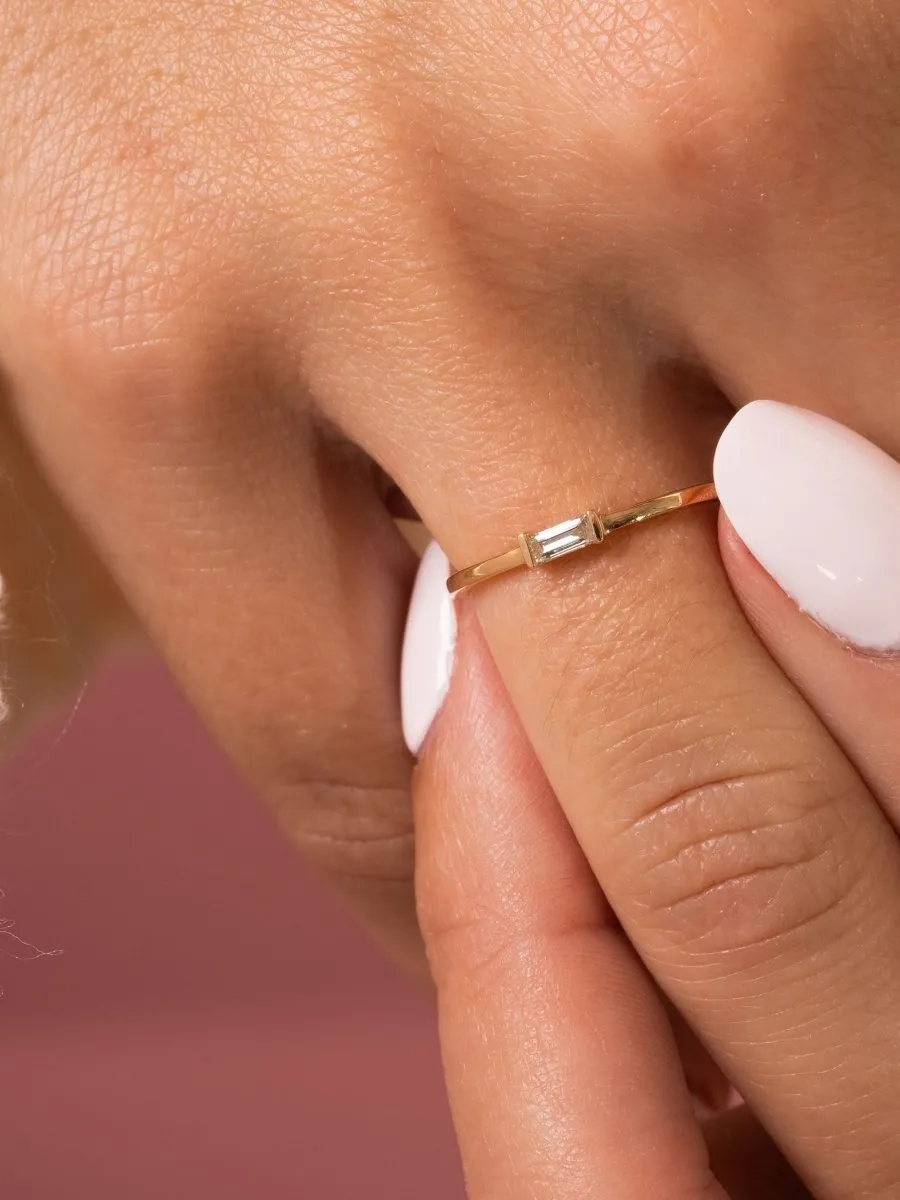 Bitsy Birthstone Ring - April Diamond 14K sold by LeMel product image thumbnail 2