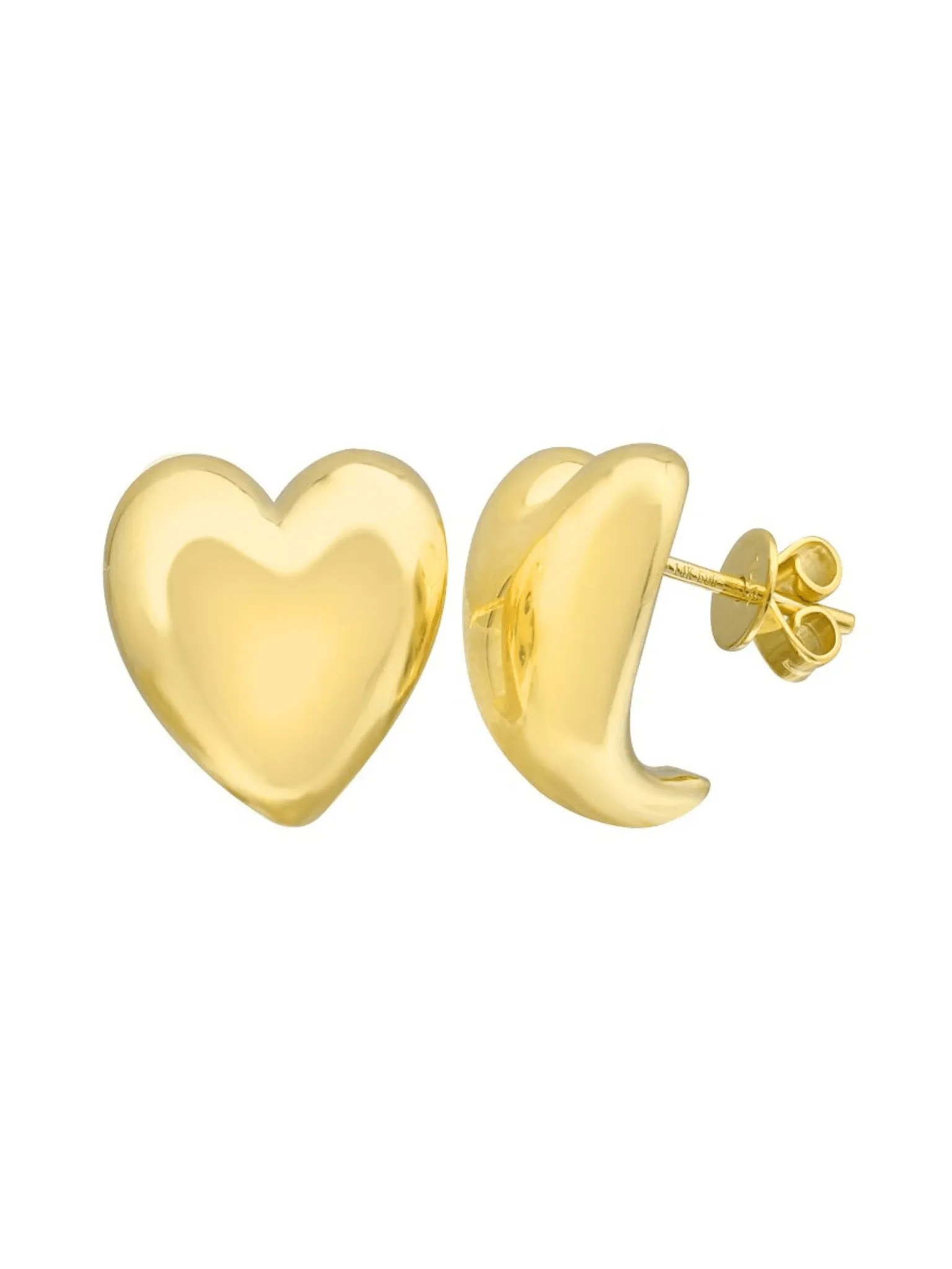 Puffy Heart Stud Earrings 14K sold by LeMel