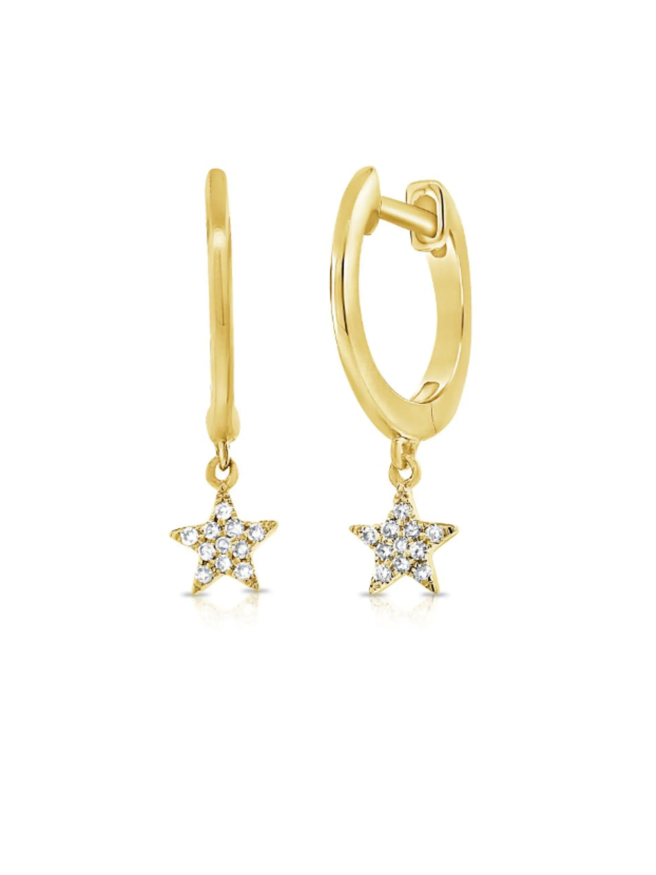 Brette Star Huggie Earrings 14K sold by LeMel