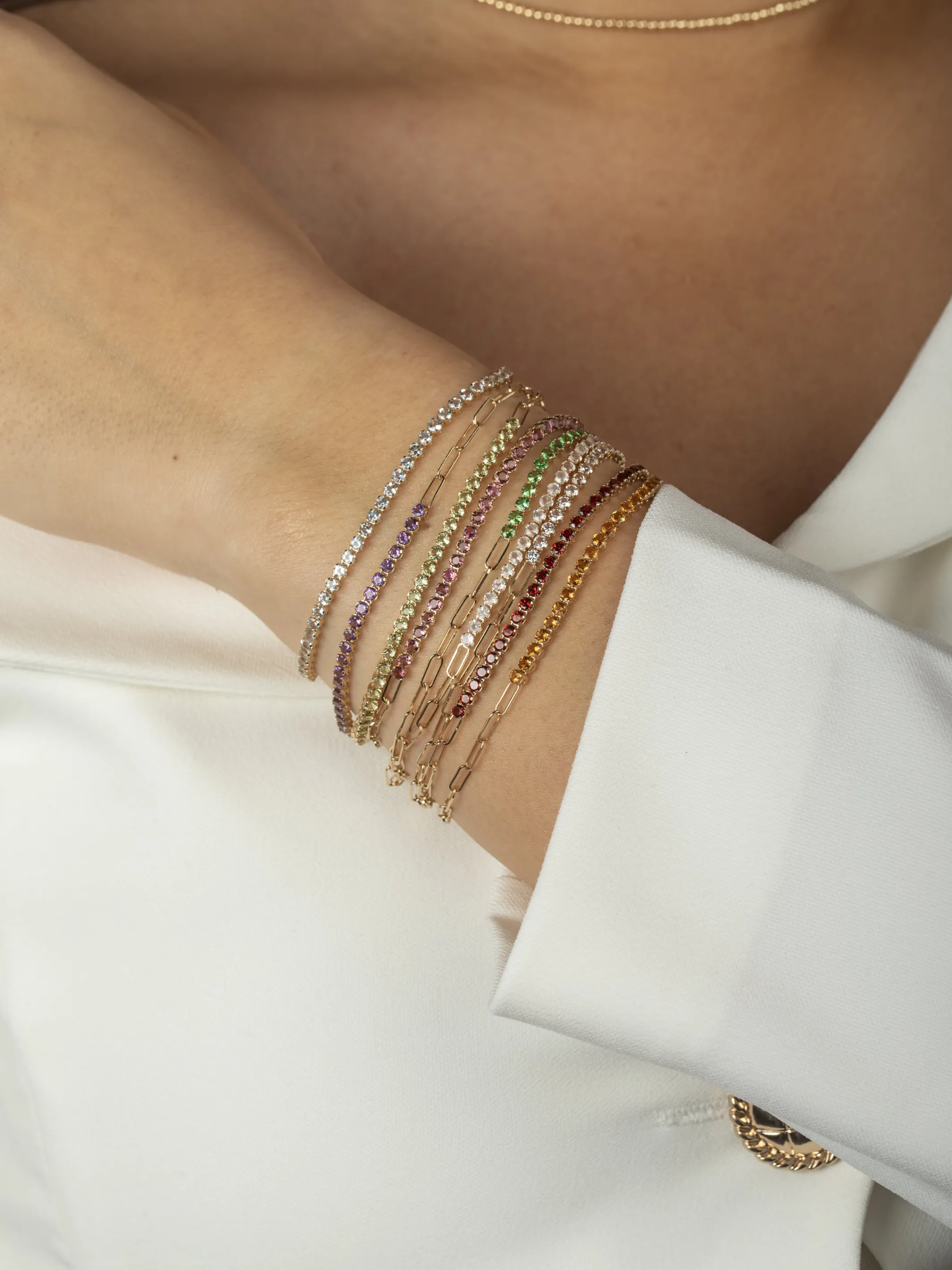 Birthstone Tennis Bracelet - May 14K sold by LeMel product image thumbnail 2