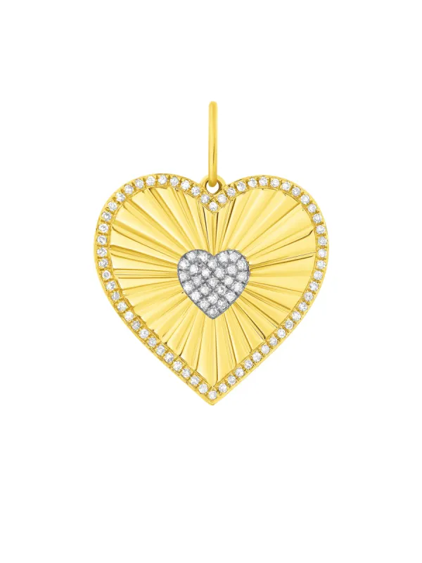 Lola Diamond Heart Pendant 14K sold by LeMel