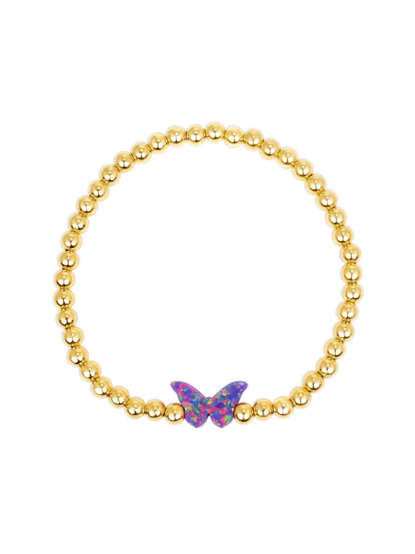 Opalite Butterfly Stretch Bracelet sold by LeMel