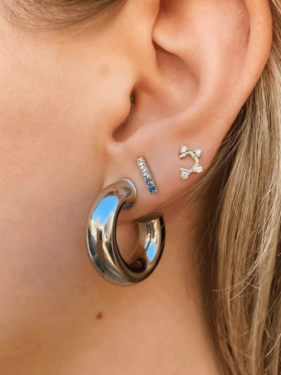 Blue Ombre Stud Earrings 14K sold by LeMel product image thumbnail 5