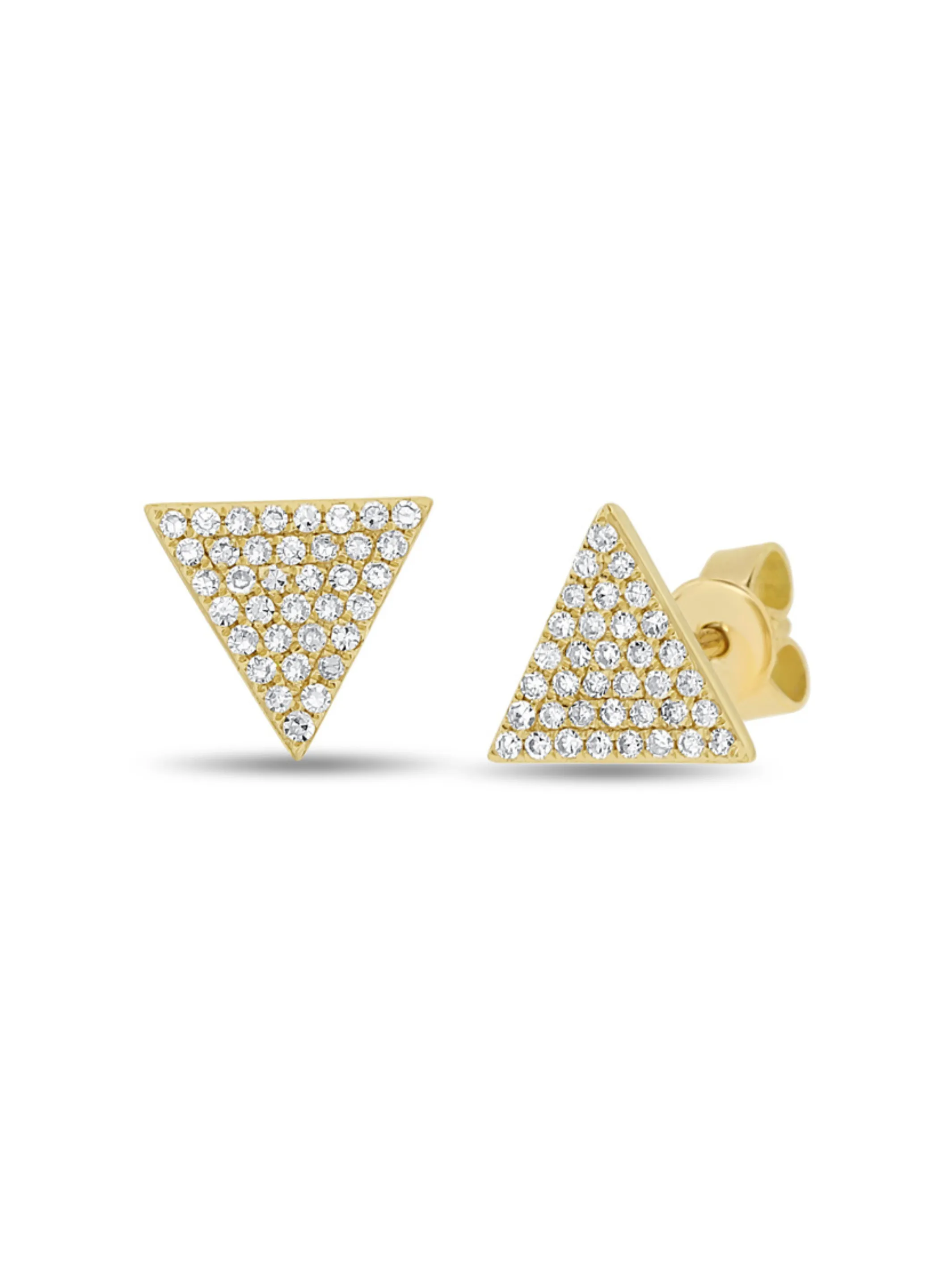 Mick Pave Diamond Triangle Earrings 14K sold by LeMel