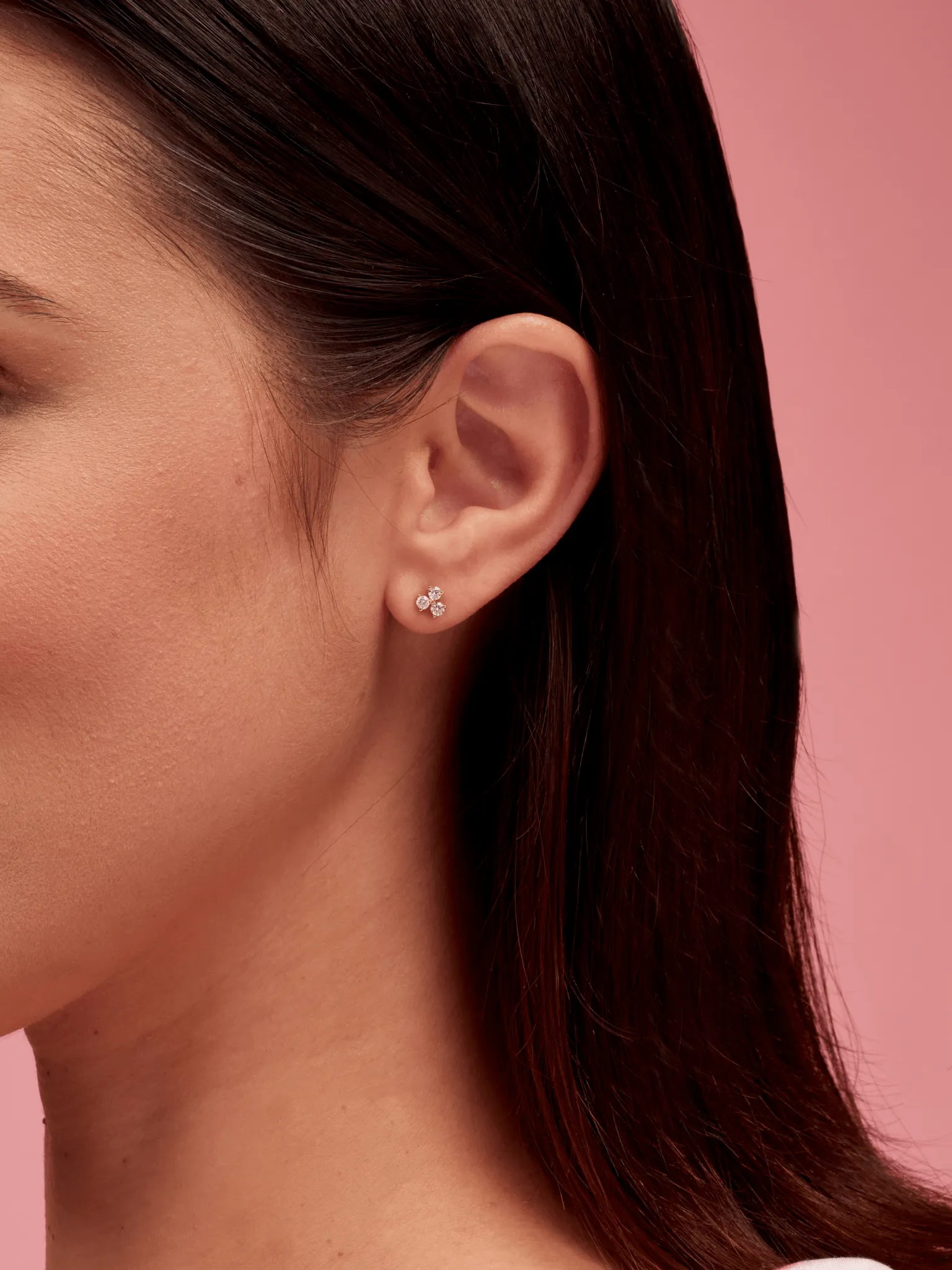 Petal Diamond Stud Earring 14K sold by LeMel product image thumbnail 5