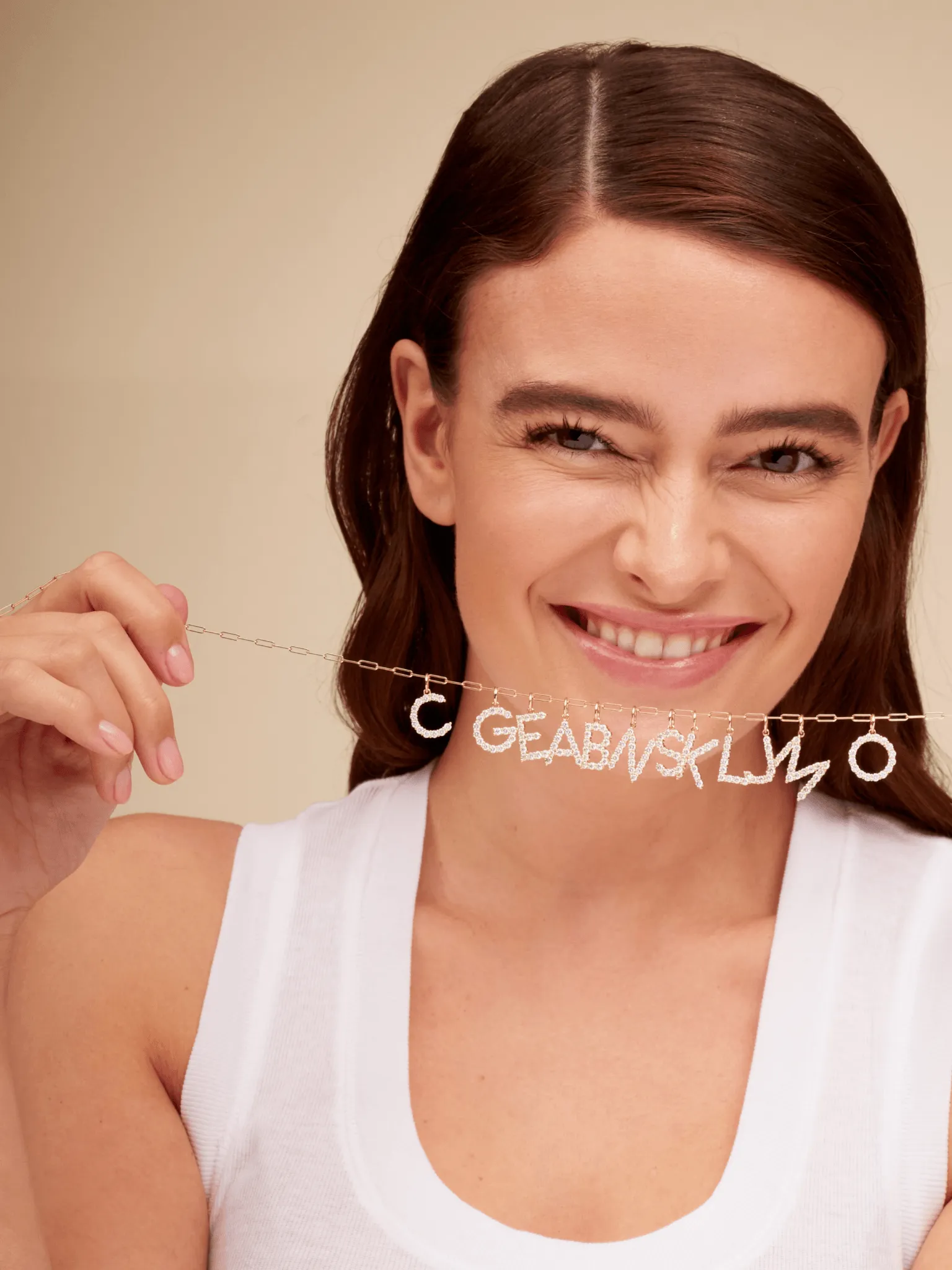 Diamond Initial Charm Necklace 14K sold by LeMel product image thumbnail 5