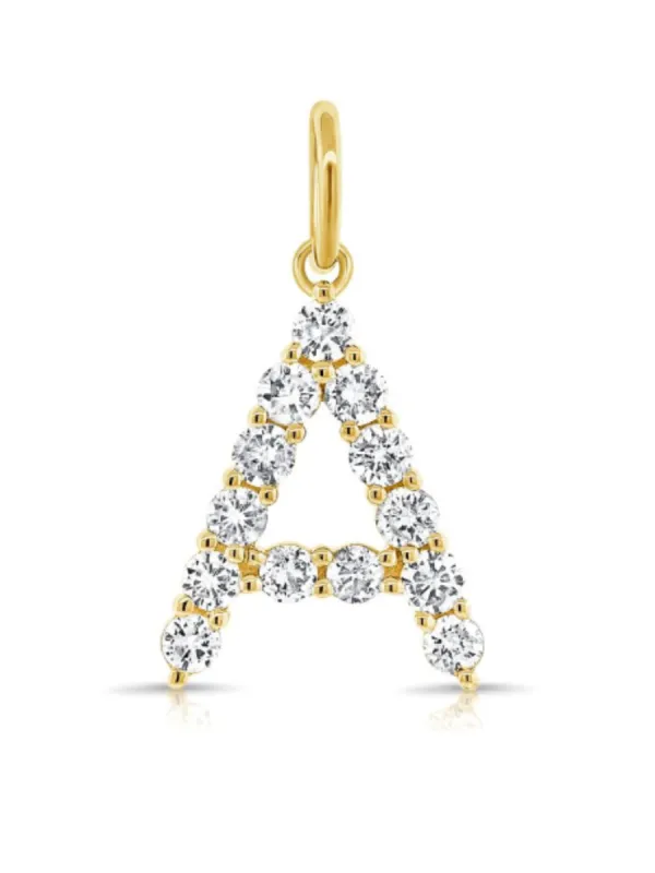 Diamond Initial Pendant Necklace 14K sold by LeMel