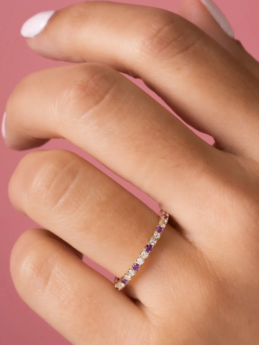 Birthstone Ring - February Amethyst 14K sold by LeMel product image thumbnail 3