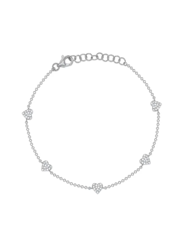 Hallie Diamond Heart Bracelet 14K sold by LeMel