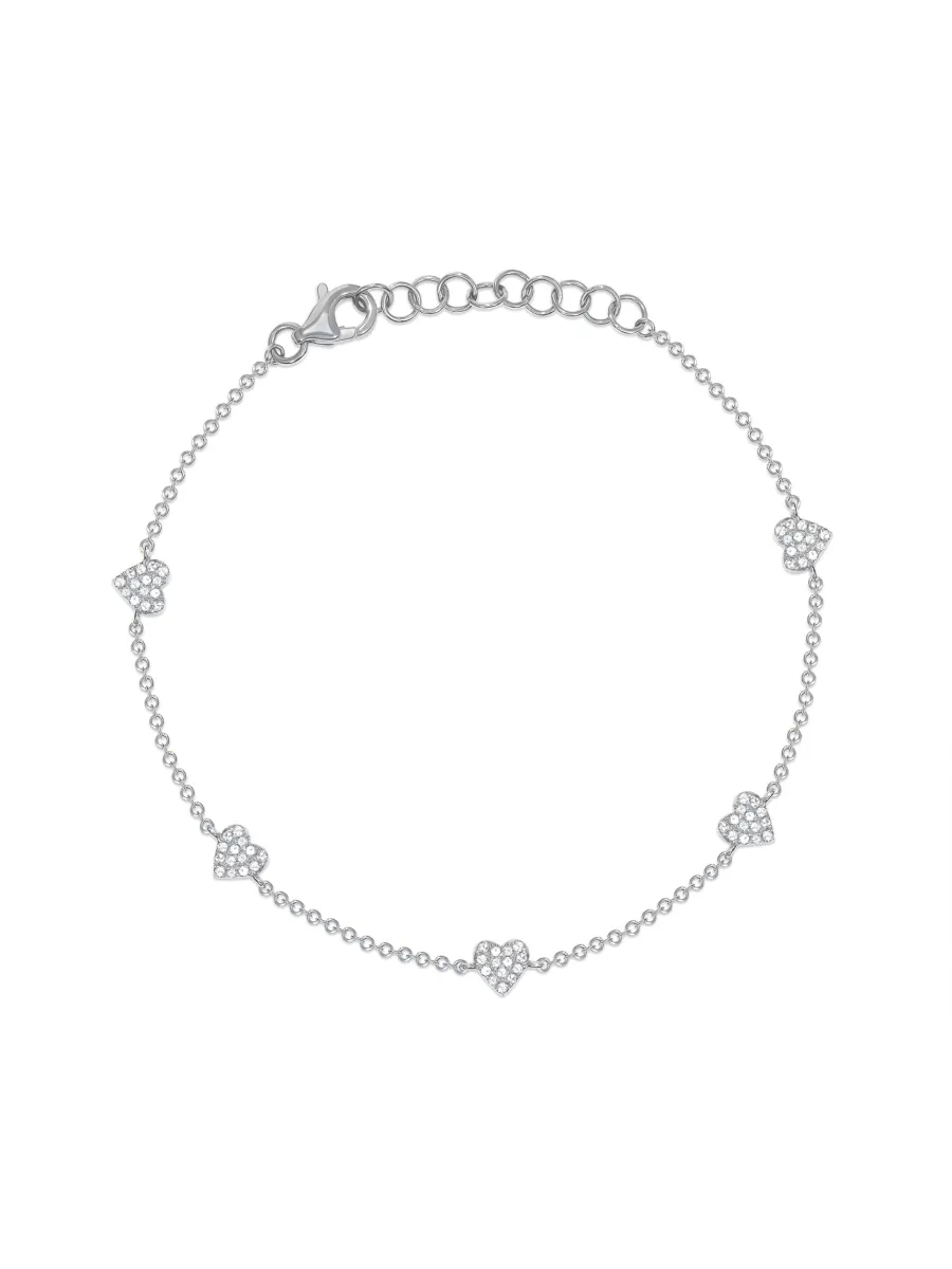 Hallie Diamond Heart Bracelet 14K sold by LeMel