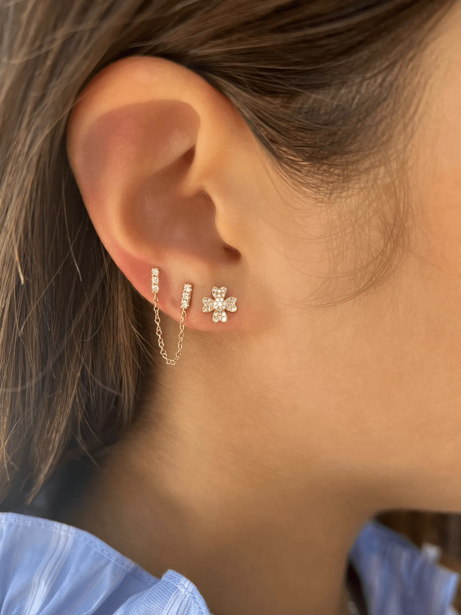 Mini Francis Flower Stud Earrings 14K sold by LeMel product image thumbnail 2