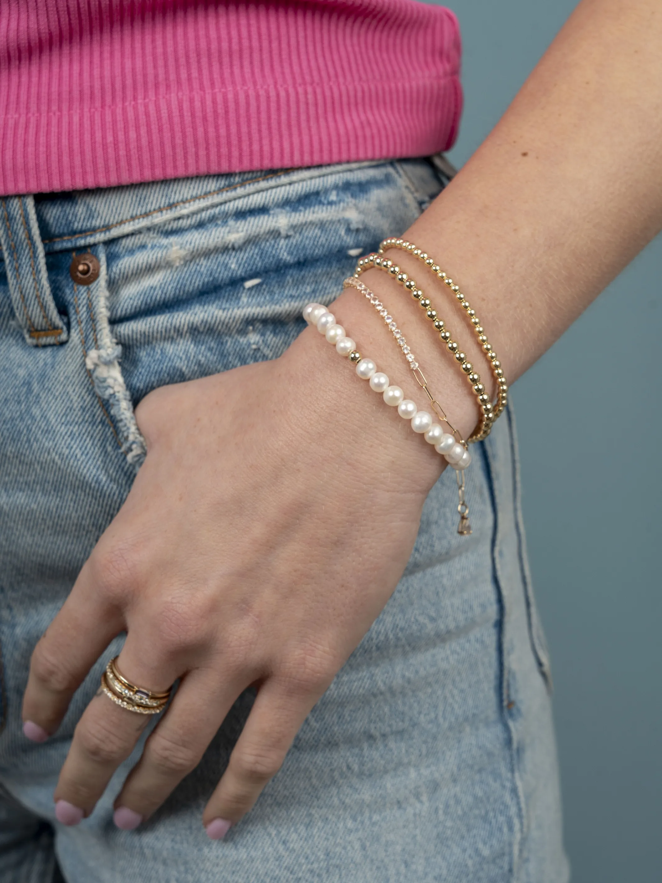 Ella Pearl Stretch Bracelet - Small sold by LeMel product image thumbnail 3