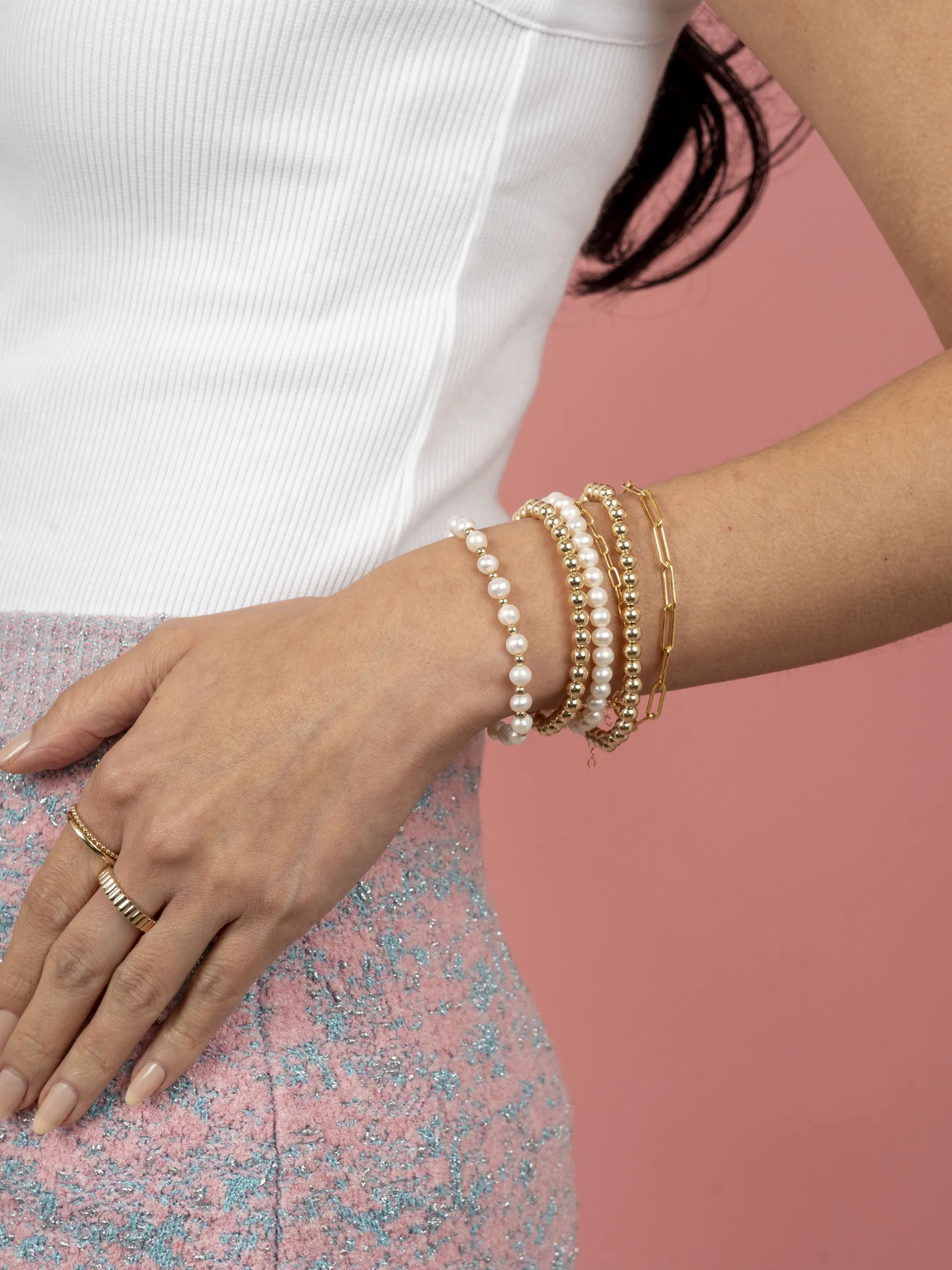 Ella Pearl Stretch Bracelet - Small sold by LeMel product image thumbnail 4