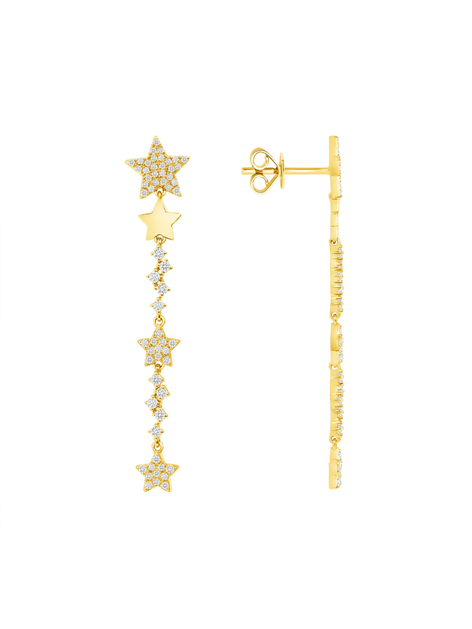 Sarah Star Dangle Earrings 14K sold by LeMel