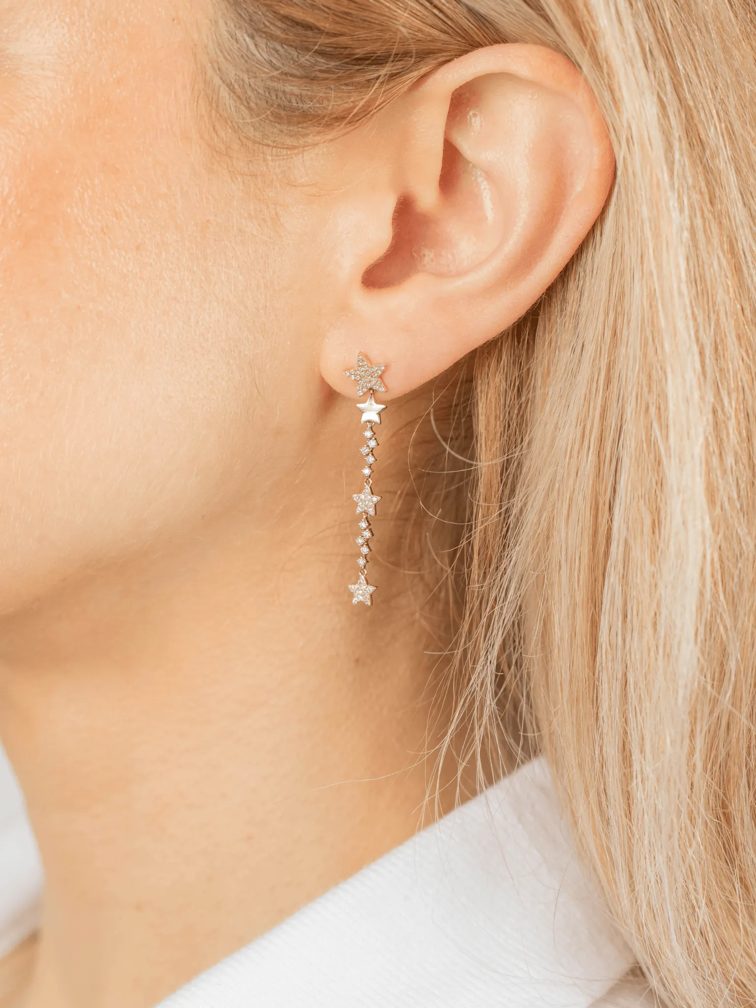 Sarah Star Dangle Earrings 14K sold by LeMel product image thumbnail 2