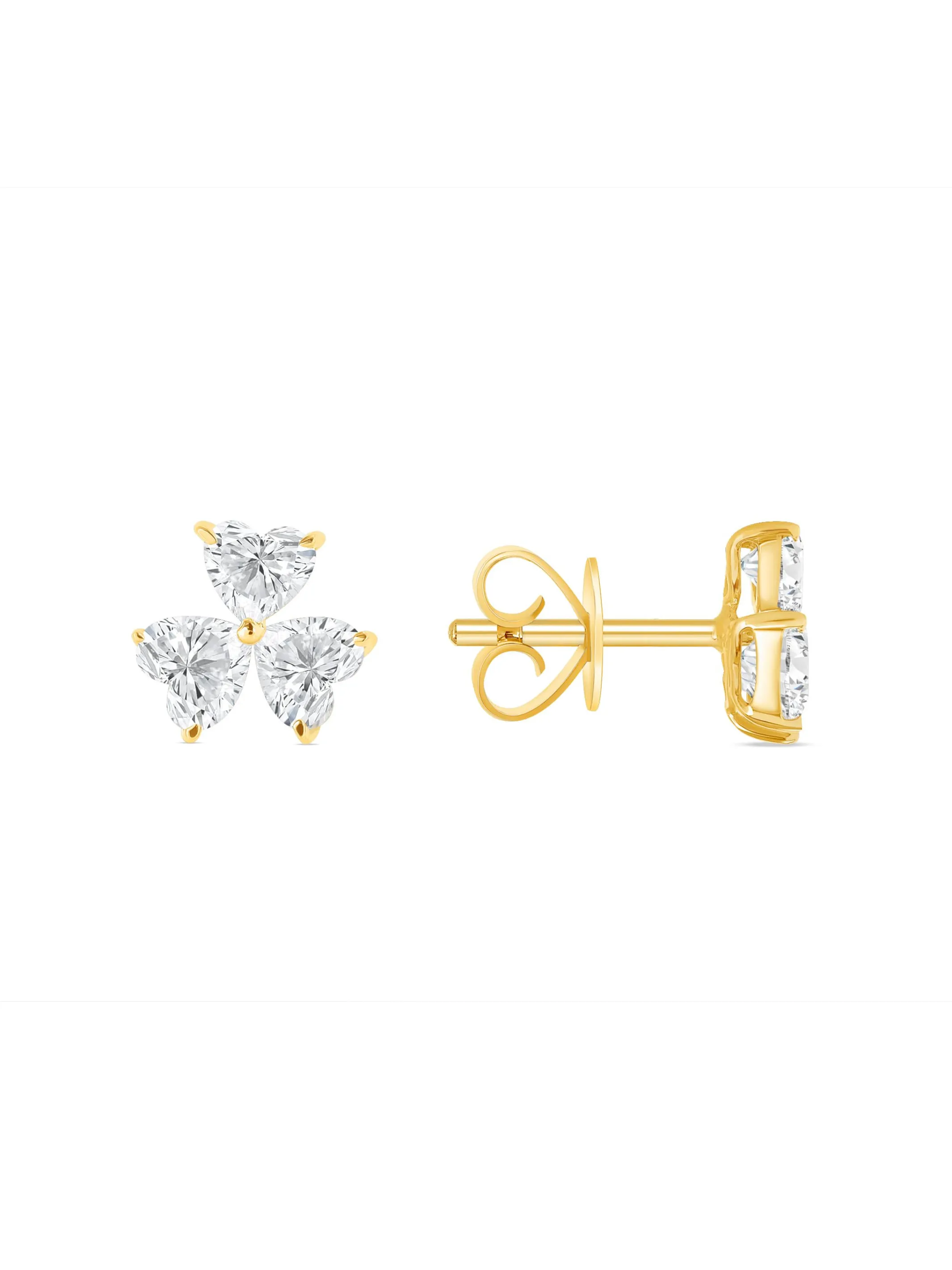 Ava Trio Heart Diamond Stud Earring 14K sold by LeMel