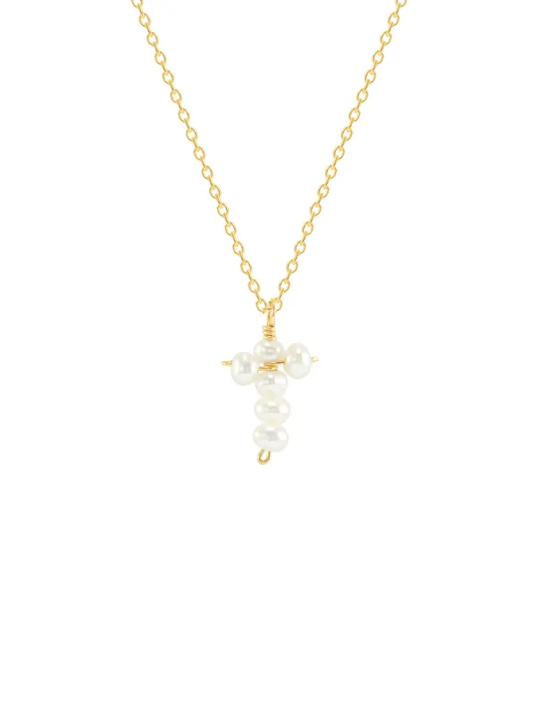 Cross Necklace in Pearl sold by LeMel