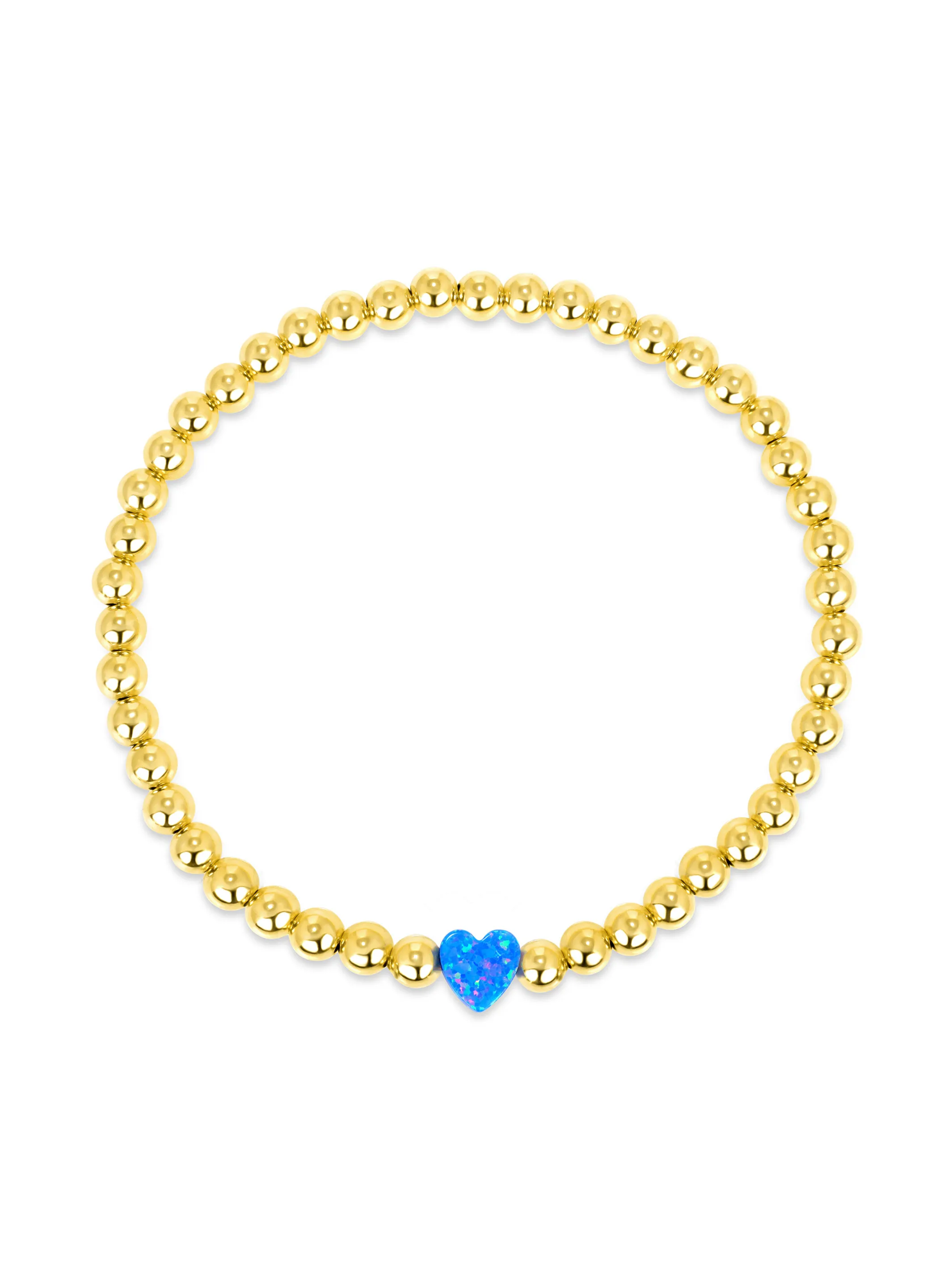 Opal Heart Stretch Bracelet - Blue sold by LeMel