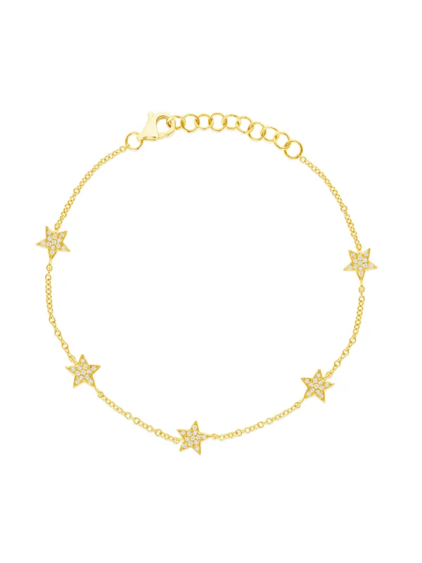 Hallie Diamond Star Bracelet 14K sold by LeMel