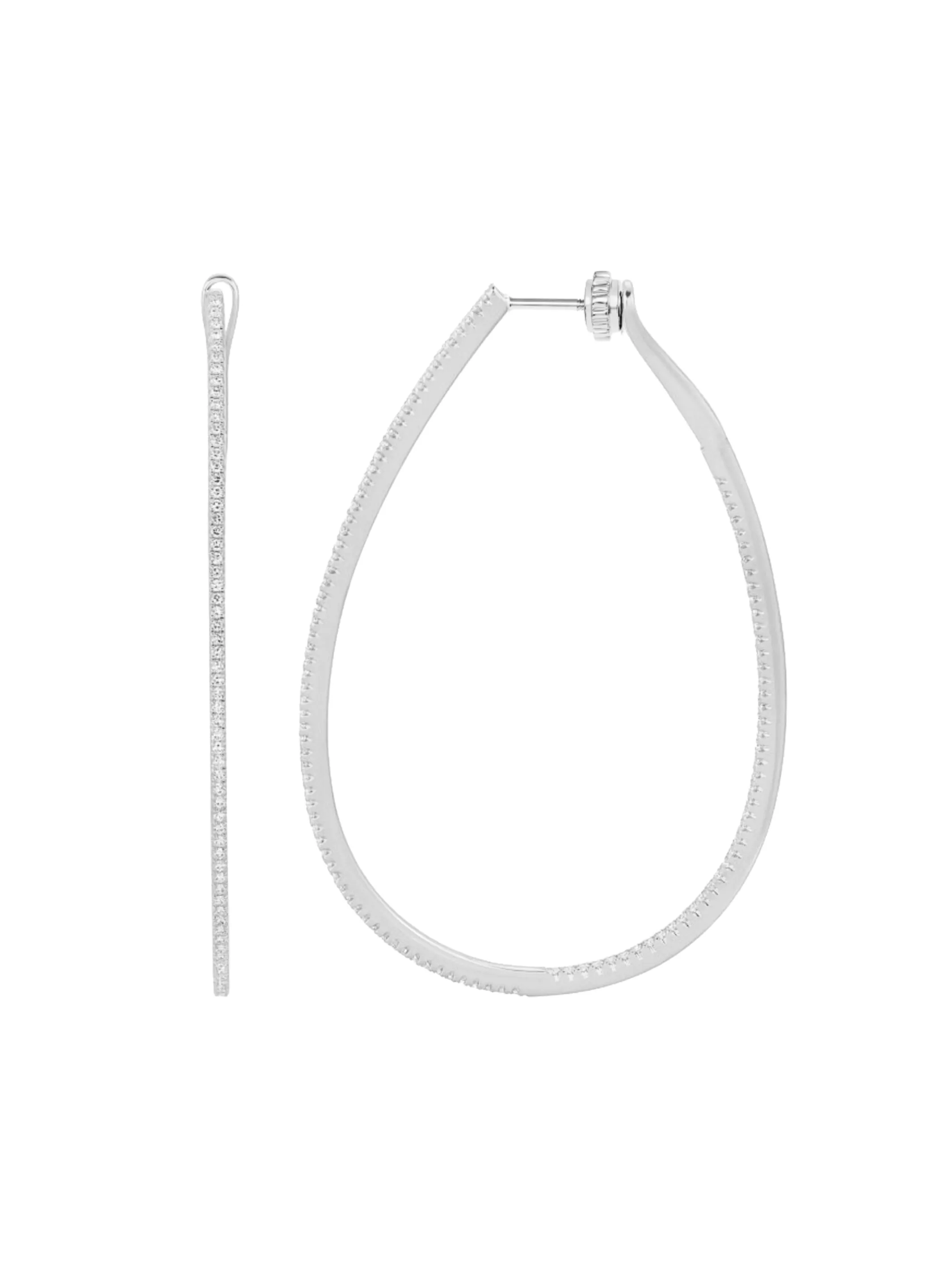 Ivy Inside Out Diamond Hoop Earrings 14K sold by LeMel product image thumbnail 4