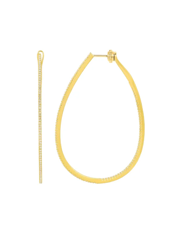 Ivy Inside Out Diamond Hoop Earrings 14K sold by LeMel