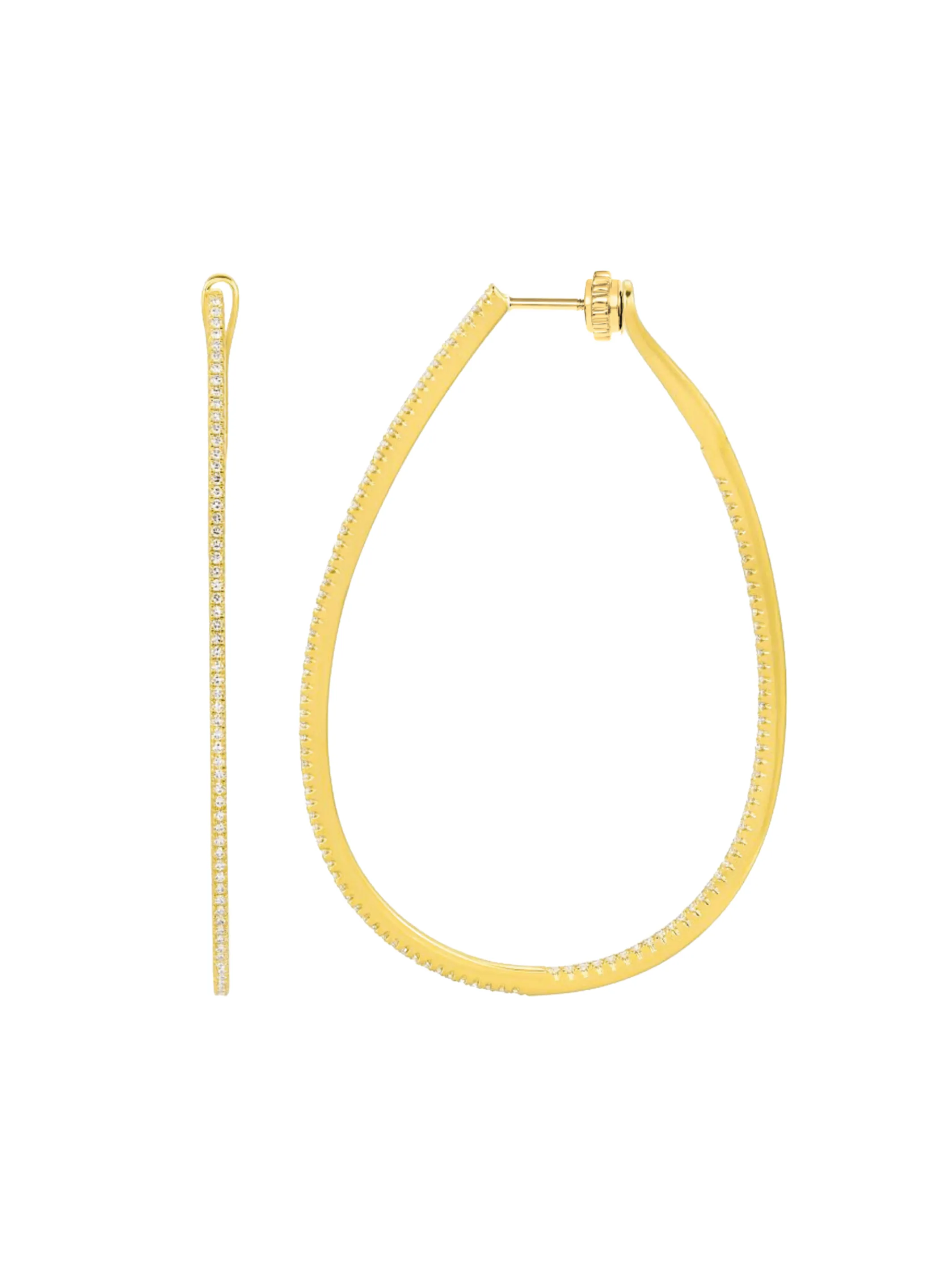 Ivy Inside Out Diamond Hoop Earrings 14K sold by LeMel