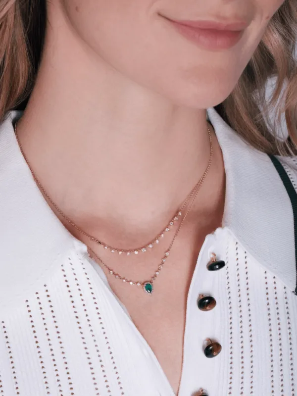 Pear Shaped Emerald Necklace 14K sold by LeMel