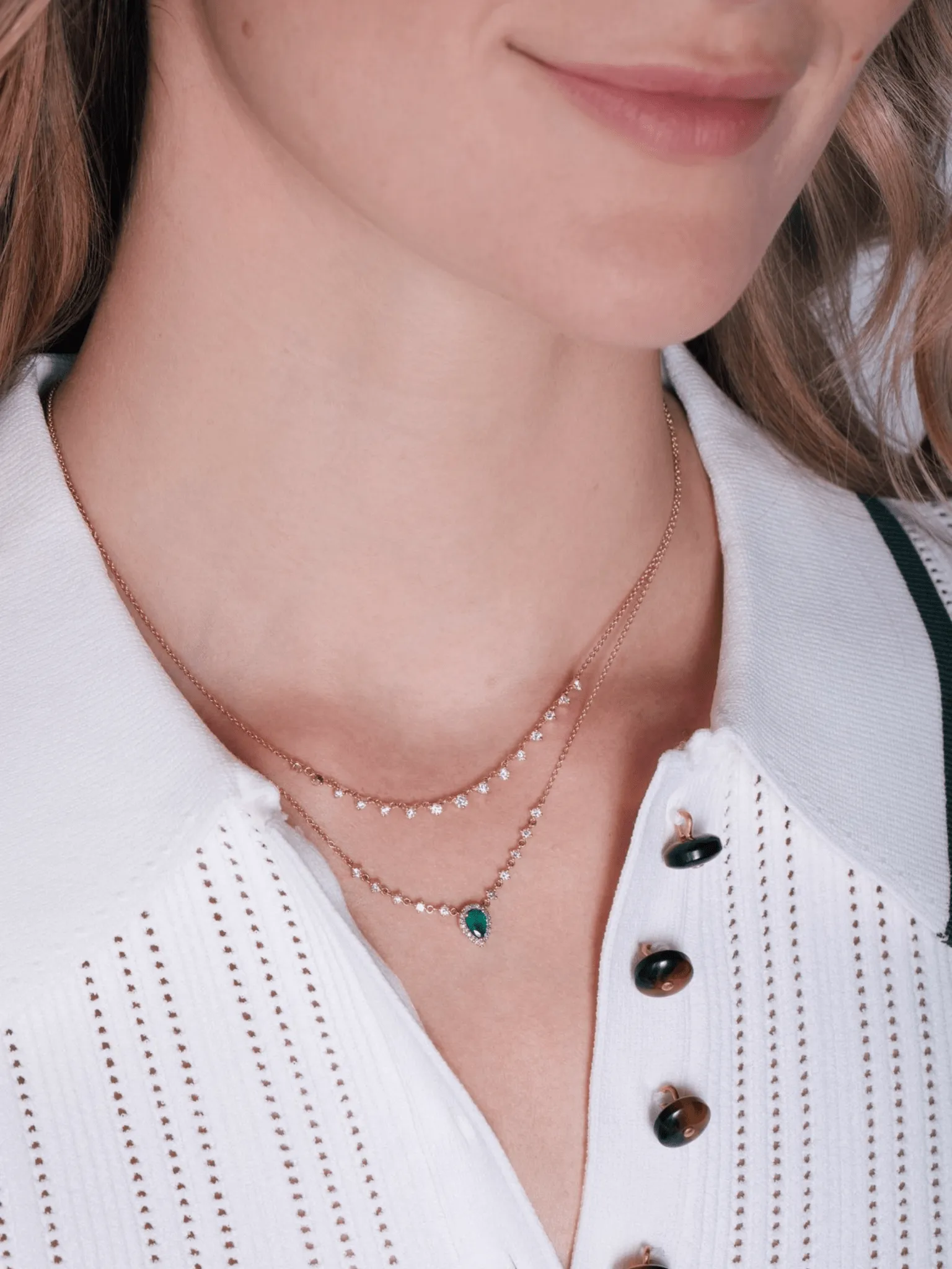 Pear Shaped Emerald Necklace 14K sold by LeMel