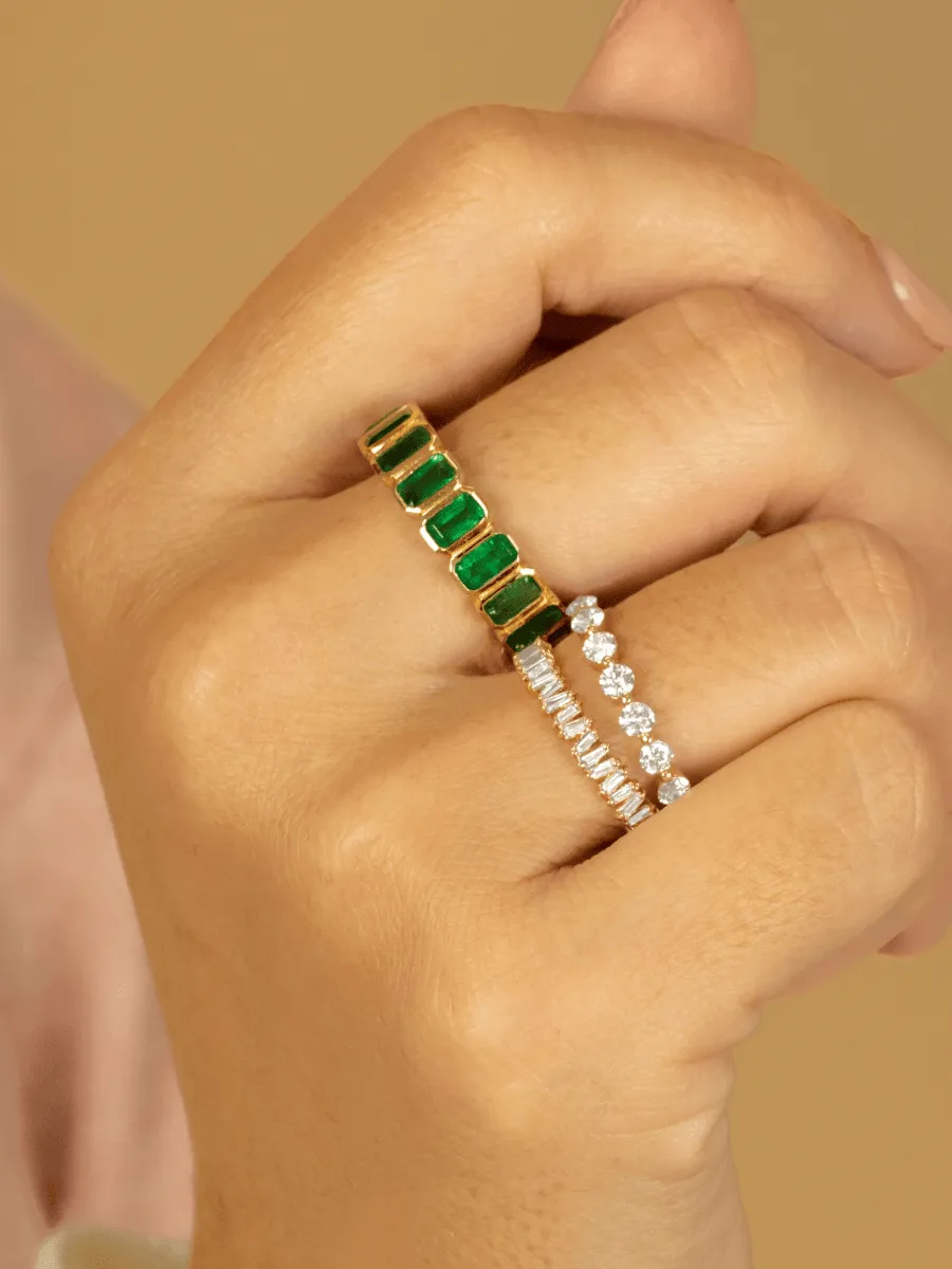 Brilliant Baguette Diamond Band 14K sold by LeMel product image thumbnail 4