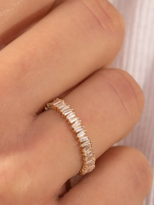 Brilliant Baguette Diamond Band 14K sold by LeMel