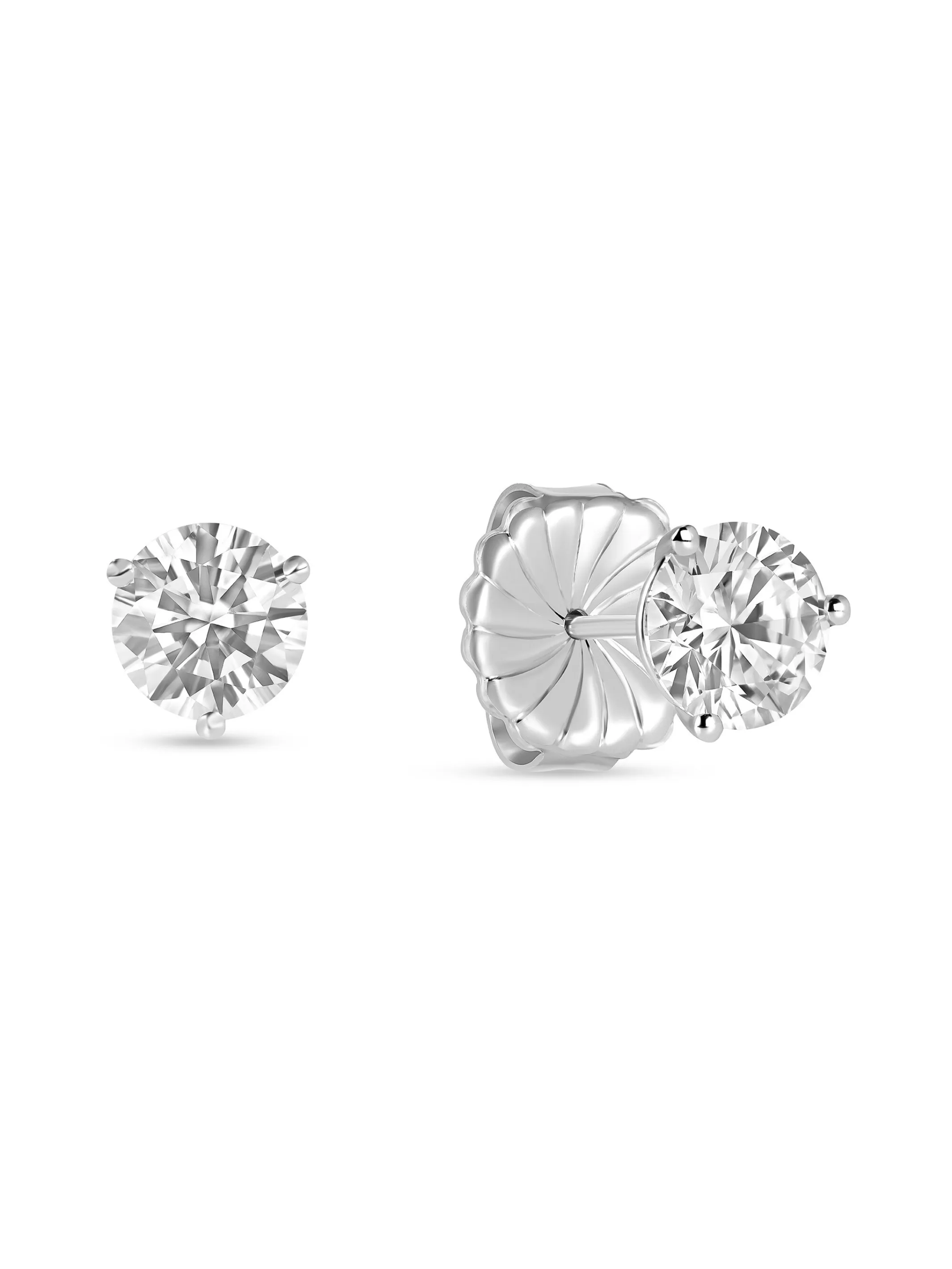 Round Diamond Stud Earrings 14K sold by LeMel