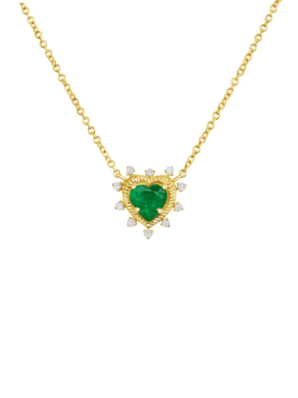 Jasmine Emerald Heart Necklace 14K sold by LeMel