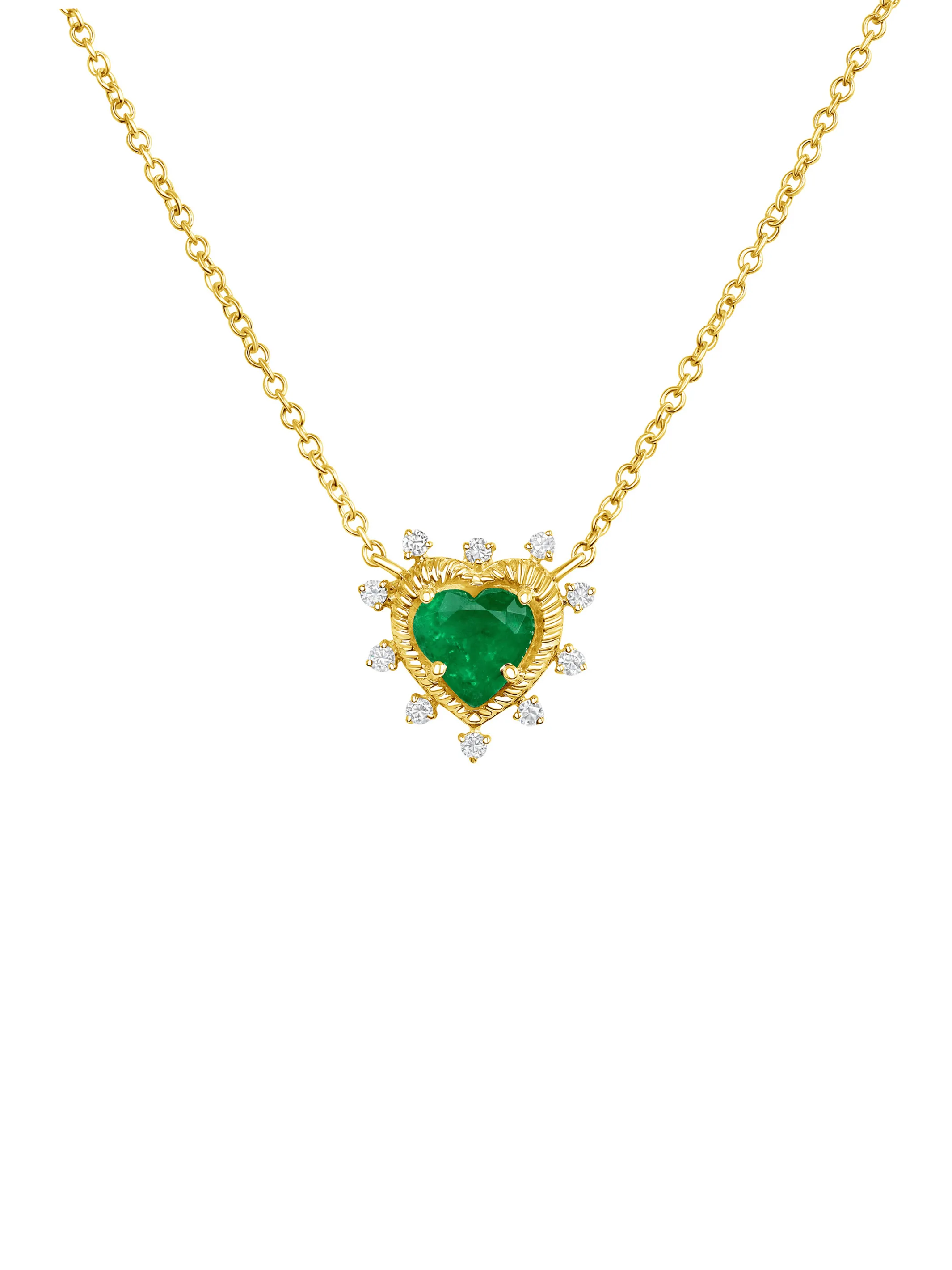 Jasmine Emerald Heart Necklace 14K sold by LeMel
