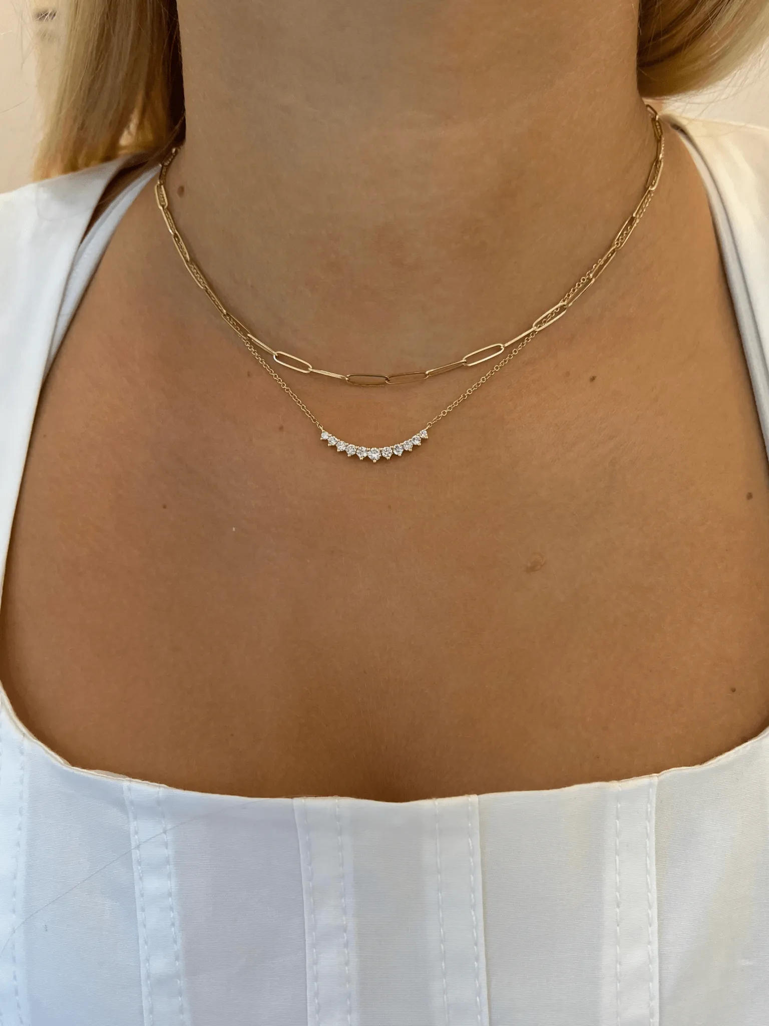 Graduated Chasing Diamonds Necklace 14K sold by LeMel product image thumbnail 4